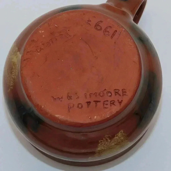 Vintage Hand painted Hand glassed Redware Westmoore Art Pottery Mug 1993 - Picture 3 of 6